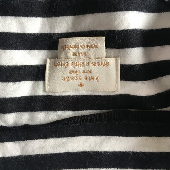 *HOST PICK* Kate Spade Pajama Top Classic Brushed Cotton Black White Stripe XS - Picture 11 of 13